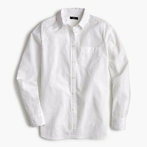 New J. Crew Women's White Blouse "Boy" button down